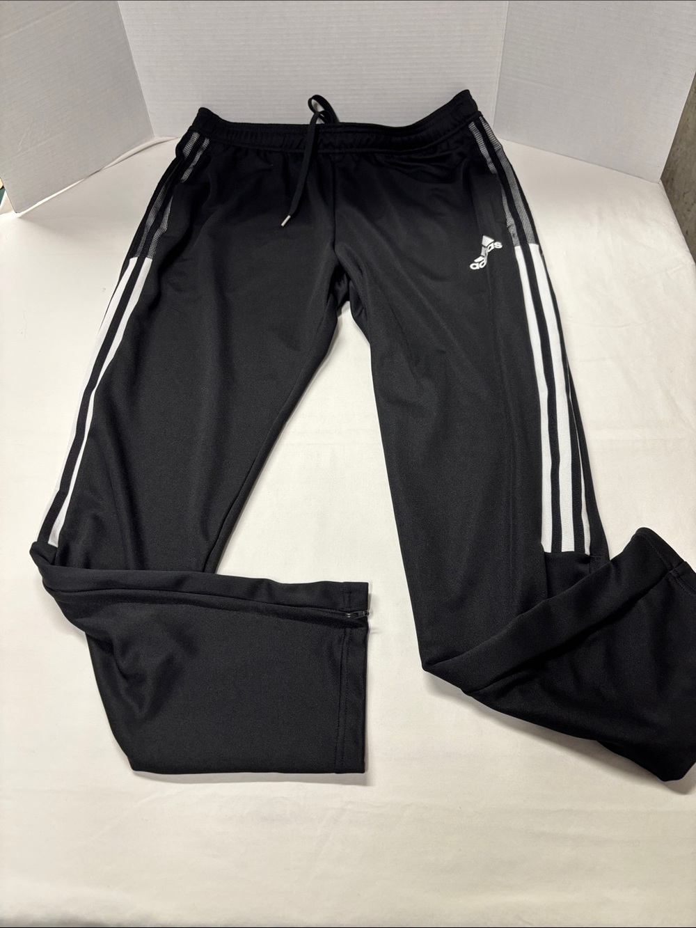 adidas Black Jogger Pants with White Three Stripes